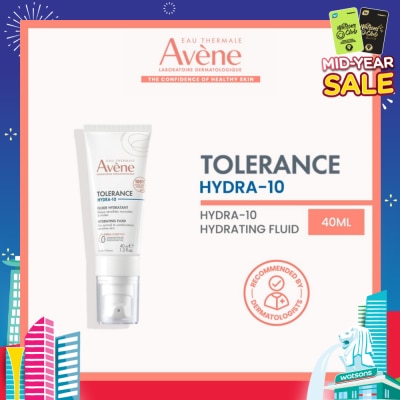 EAU THERMALE AVENE Tolerance Hydra-10 Hydrating Fluid (Moisturiser for sensitive skin + Fragrance-free + Preservative-free) 40ml