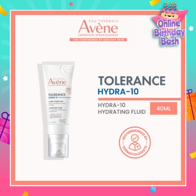 EAU THERMALE AVENE Tolerance Hydra-10 Hydrating Fluid (Moisturiser for sensitive skin + Fragrance-free + Preservative-free) 40ml