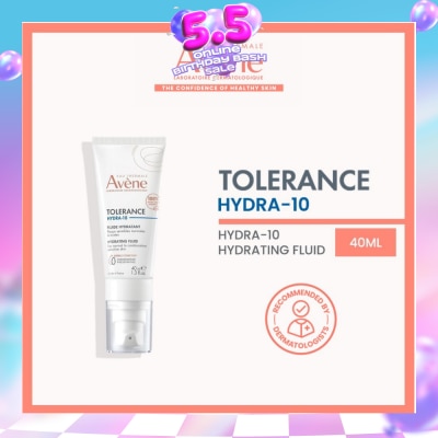 AVÈNE - Tolerance Hydra-10 Hydrating Fluid (Moisturiser for sensitive skin + Fragrance-free + Preservative-free) 40ml