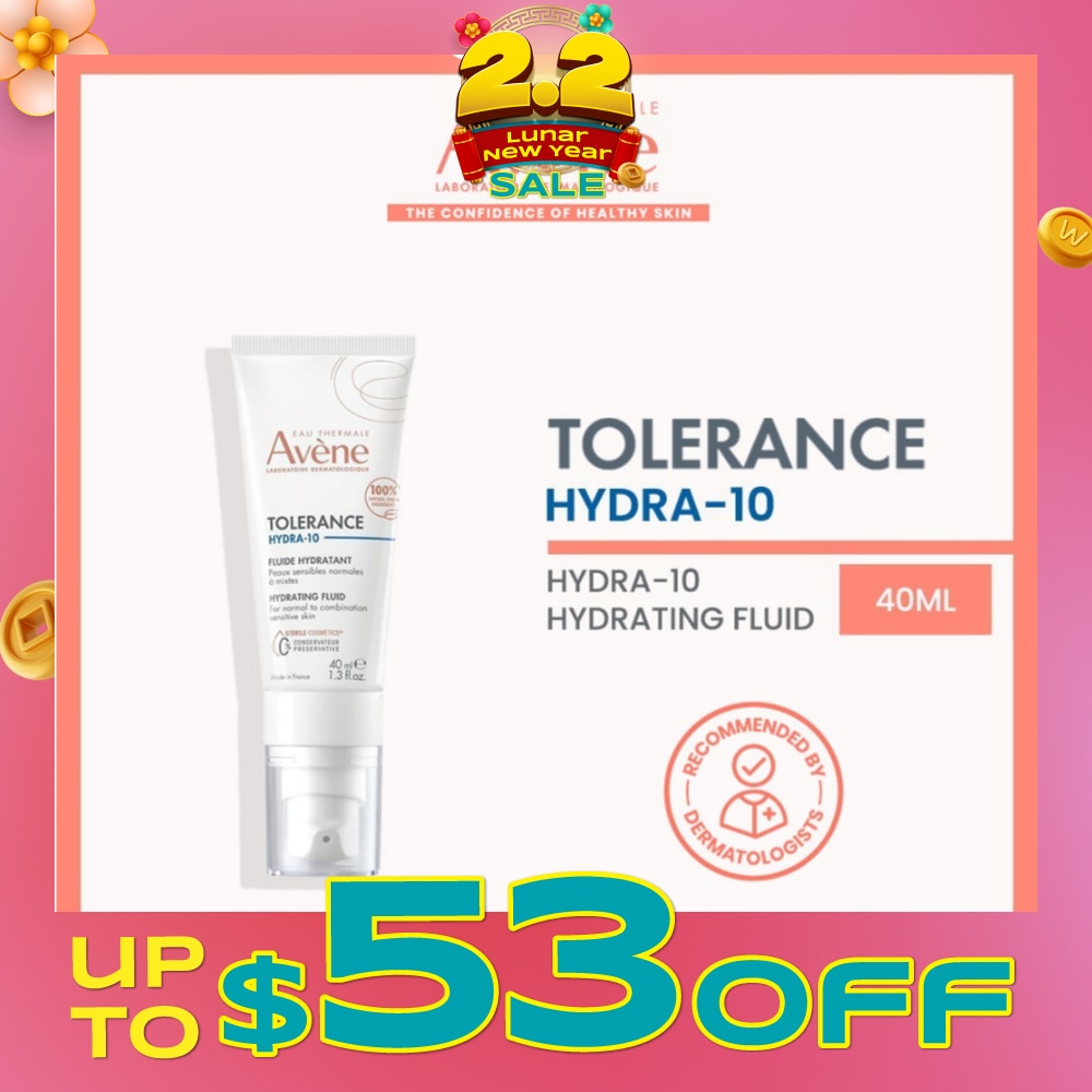 Tolerance Hydra-10 Hydrating Fluid (Moisturiser for sensitive skin + Fragrance-free + Preservative-free) 40ml