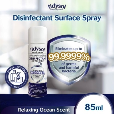 TIDYSOL Tidysol Fresh Ocean Scent Disinfectant Spray 85ml (Kills up to 99.9999% germs + 30 days Antimicrobial Film)