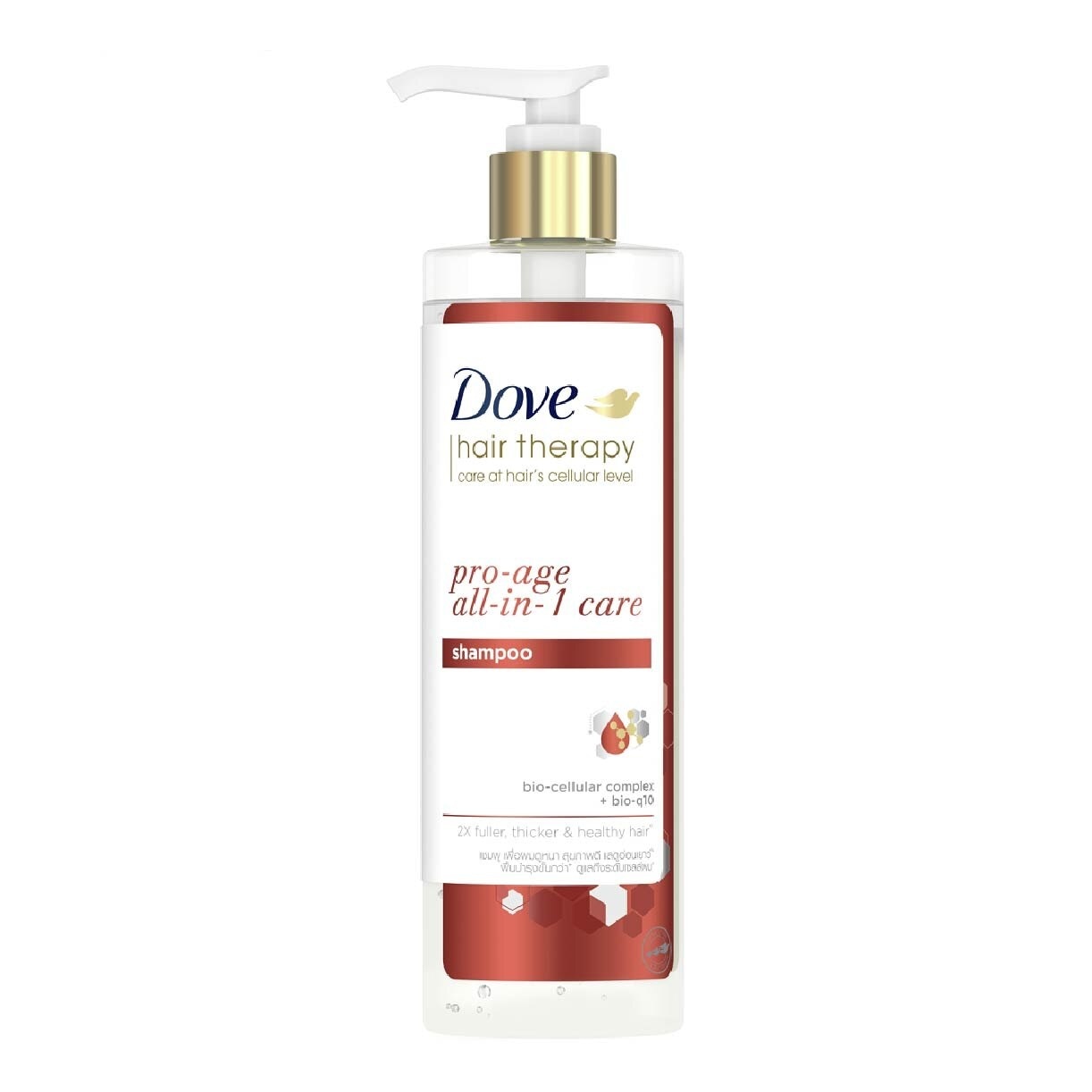 Dove Hair Therapy Pro-Age-All-in-1 Care Shampoo 380ml (With bio-cellular complex + bio-q10)<BR>