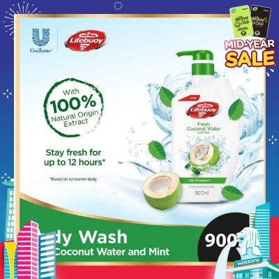 LIFEBUOY Lifebuoy Fresh Coconut Water & Mint Antibacterial Bodywash 900ml