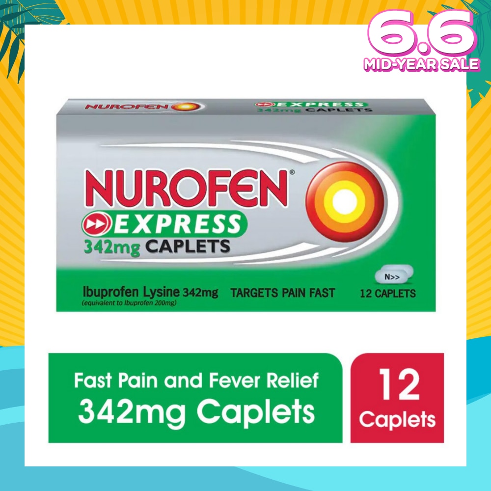 Express Pain & Fever Relief Caplet 342mg 12s