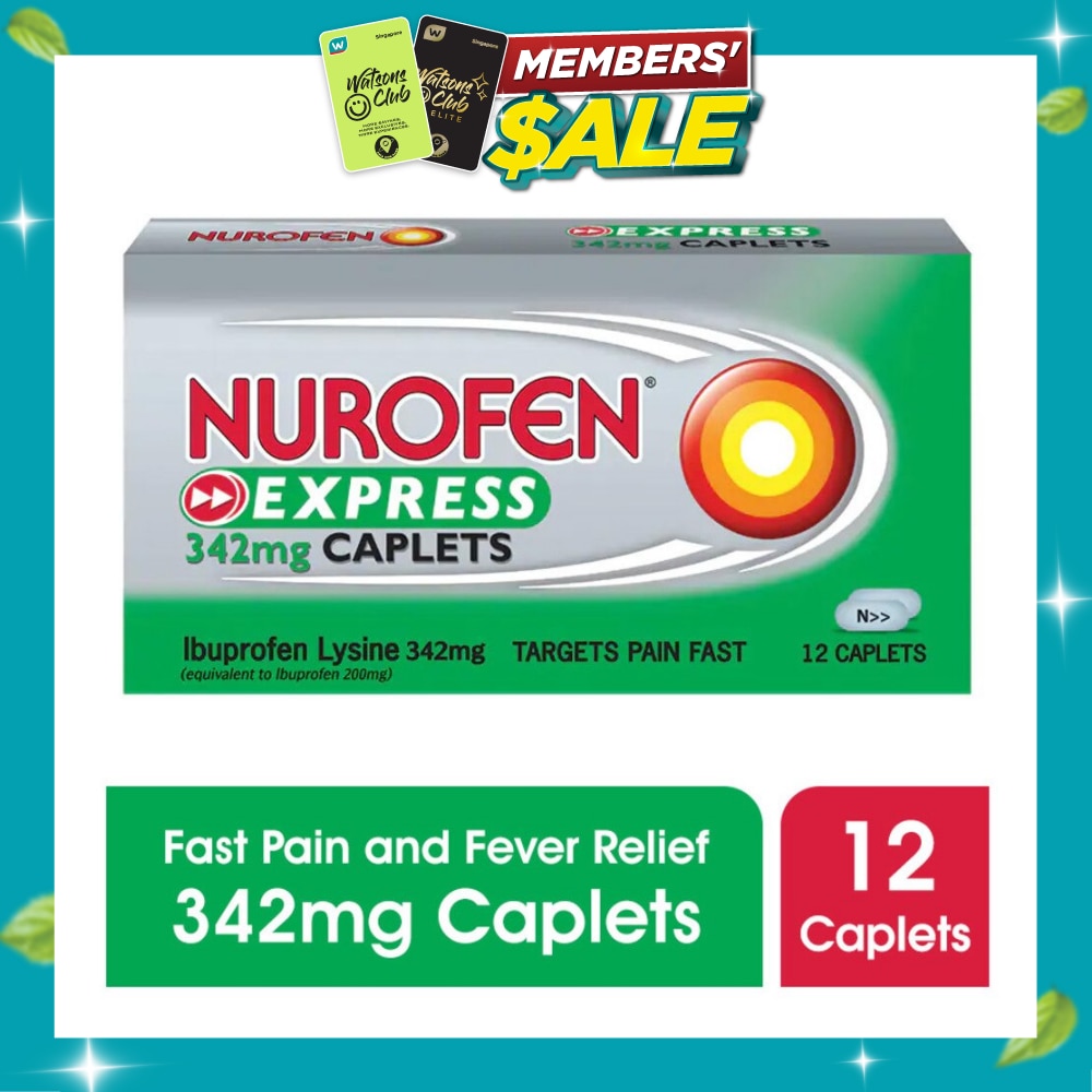 Express Pain & Fever Relief Caplet 342mg 12s image