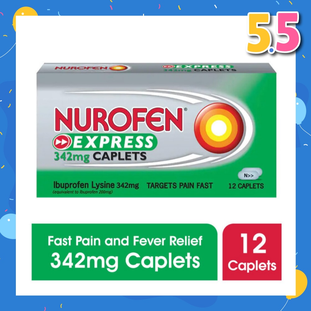 Express Pain & Fever Relief Caplet 342mg 12s