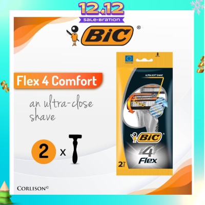 BIC FLEX 4 Comfort Disposable Shaver 2s