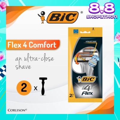 BIC FLEX 4 Comfort Disposable Shaver 2s