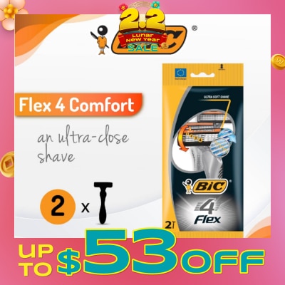 BIC FLEX 4 Comfort Disposable Shaver 2s
