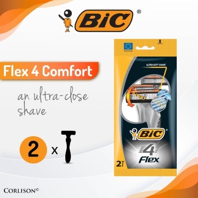 BIC FLEX 4 Comfort Disposable Shaver 2s