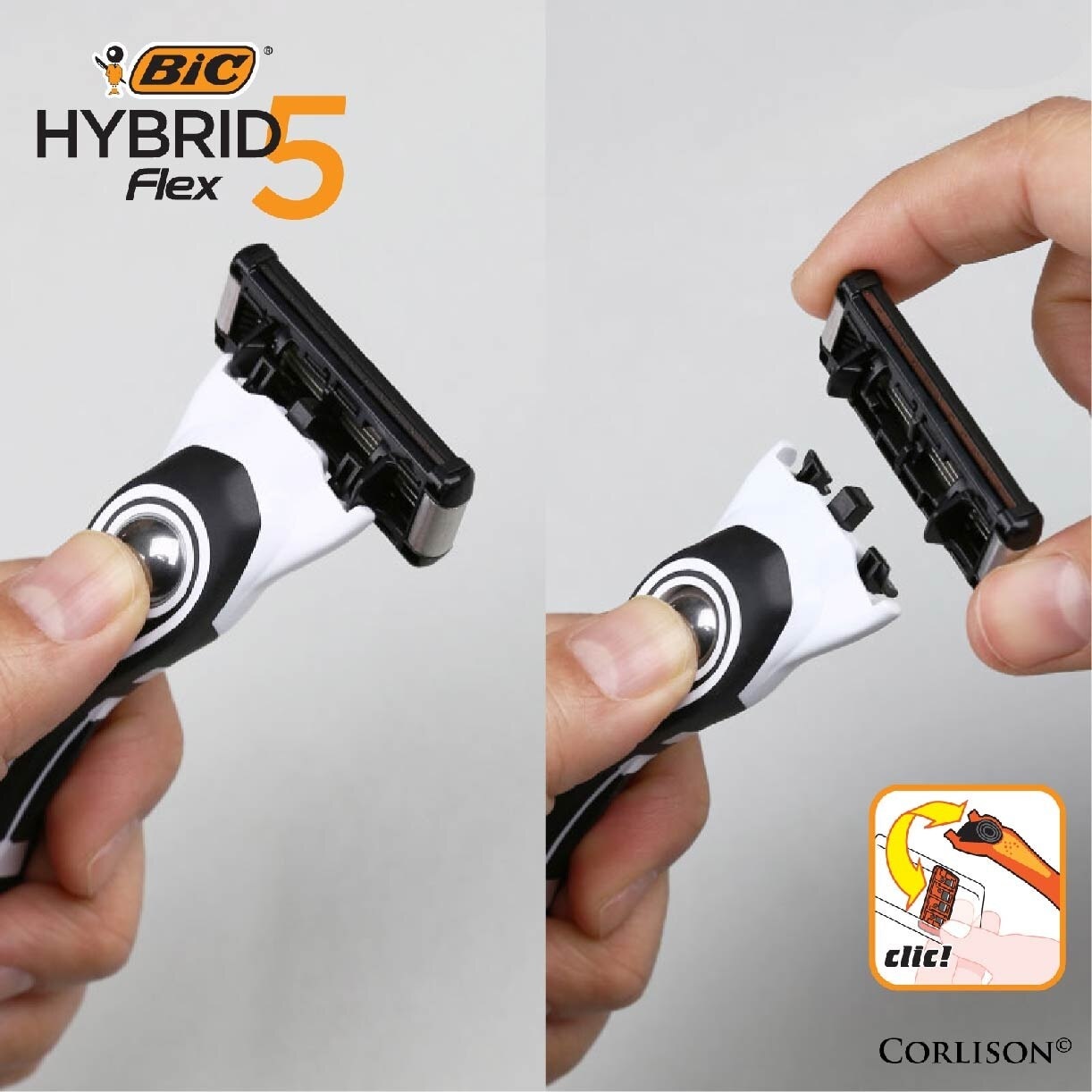 Hybrid Flex 5 Disposable Shaver consists Handle 1s + Nano Tech Blade 5s