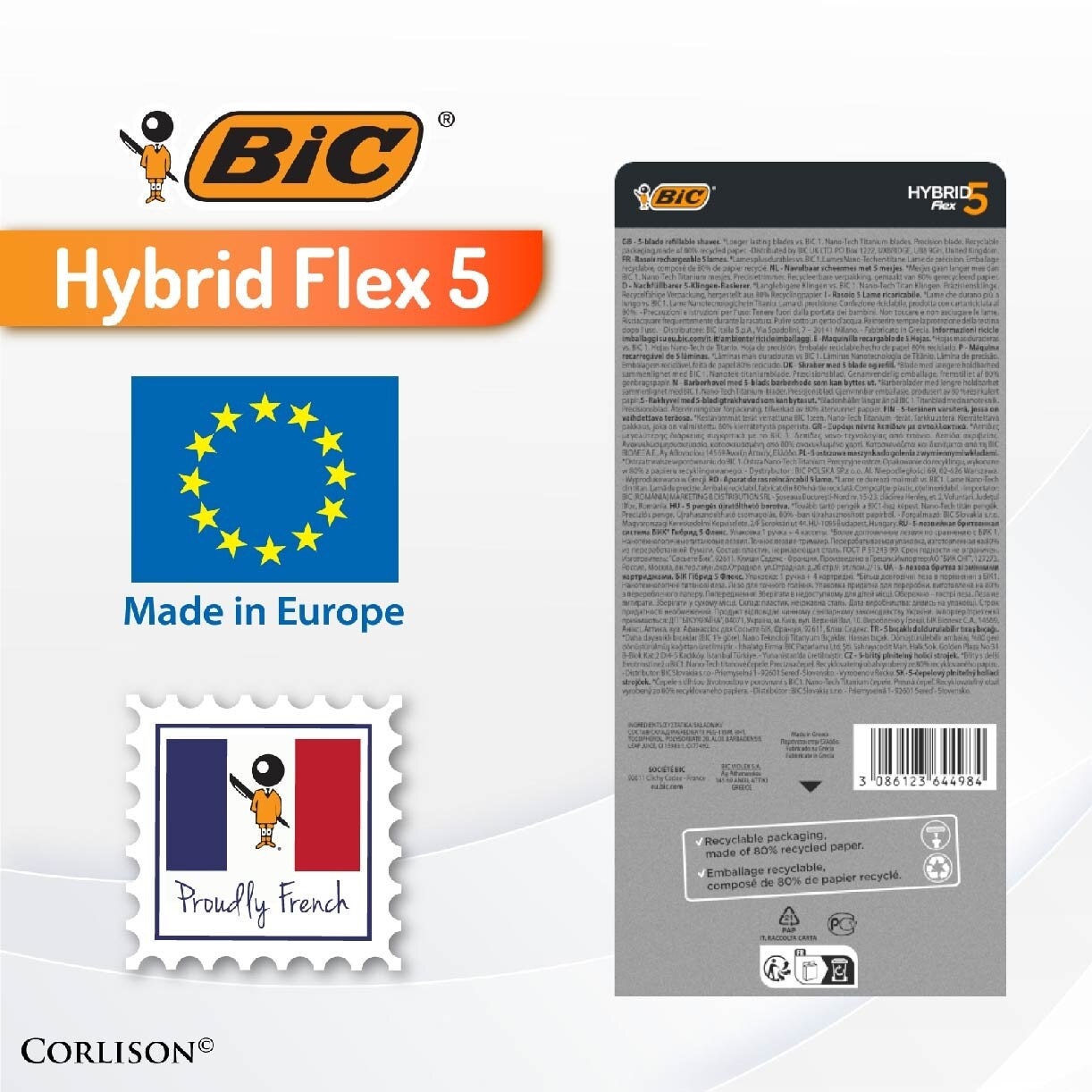 Hybrid Flex 5 Disposable Shaver consists Handle 1s + Nano Tech Blade 5s