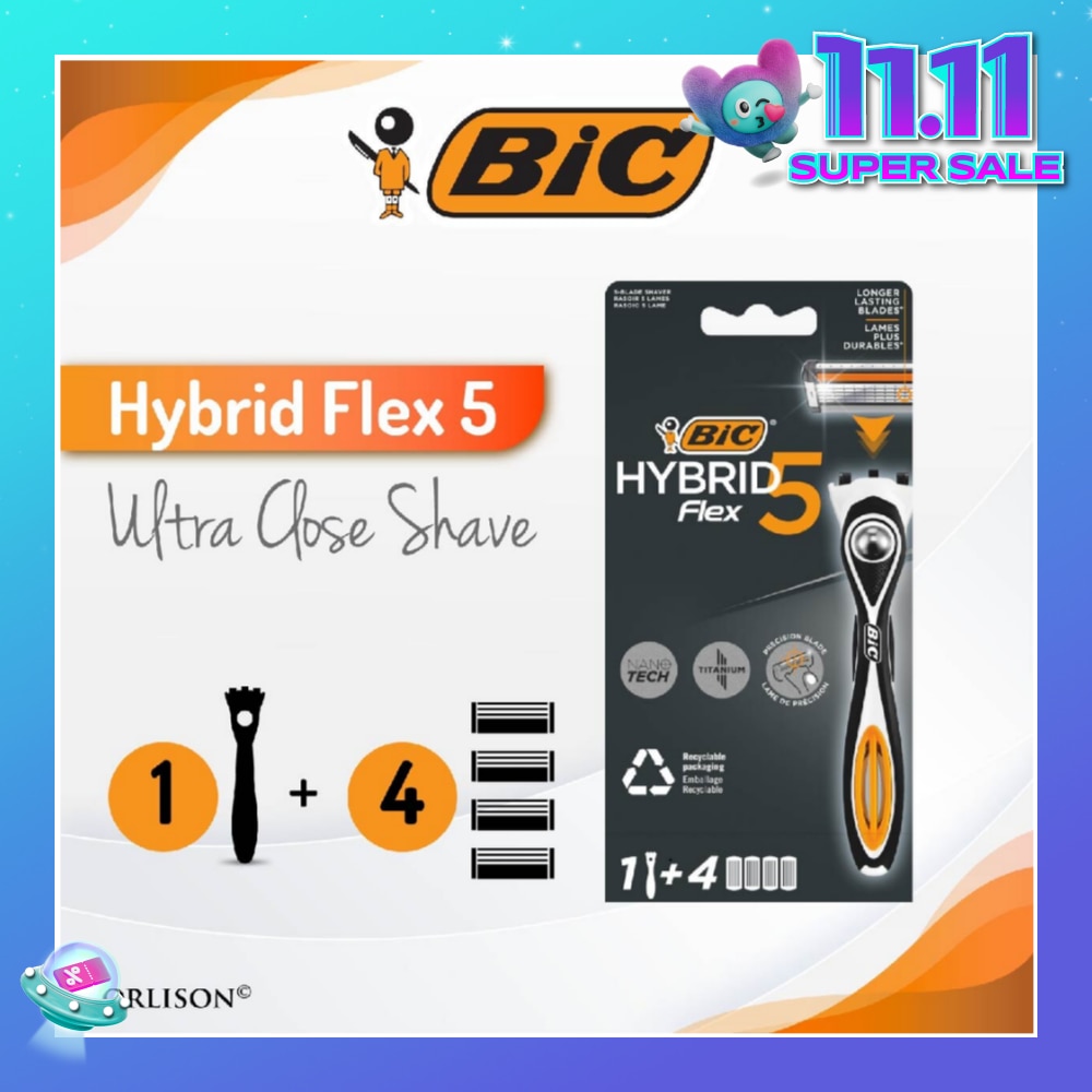 Hybrid Flex 5 Disposable Shaver consists Handle 1s + Nano Tech Blade 5s
