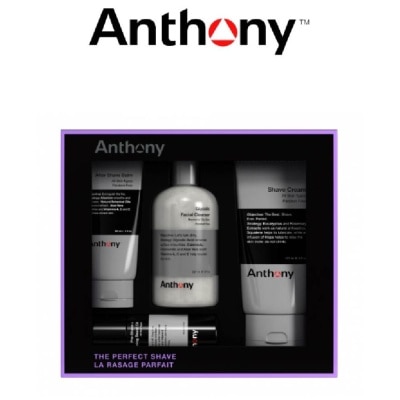 ANTHONY The Perfect Shave Kit (Glycolic Facial Cleanser 237ml + Pre- Shave + Conditioning Beard Oil 59ml + Shave Cream 177ml + After Shave Balm 90ml)