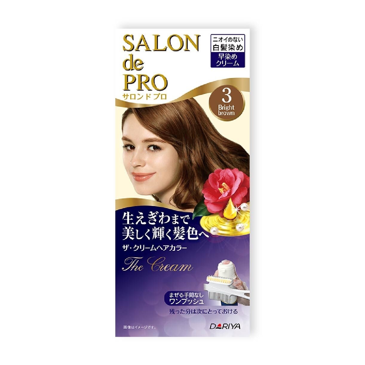 One-Push The Cream Grey Coverage Hair Color #3 Bright Brown (Odourless & Ammonia-Free) 1s