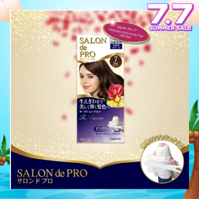 SALON DE PRO One-Push The Cream Grey Coverage Hair Color #7 Deep Brown (Odourless & Ammonia-Free) 1s