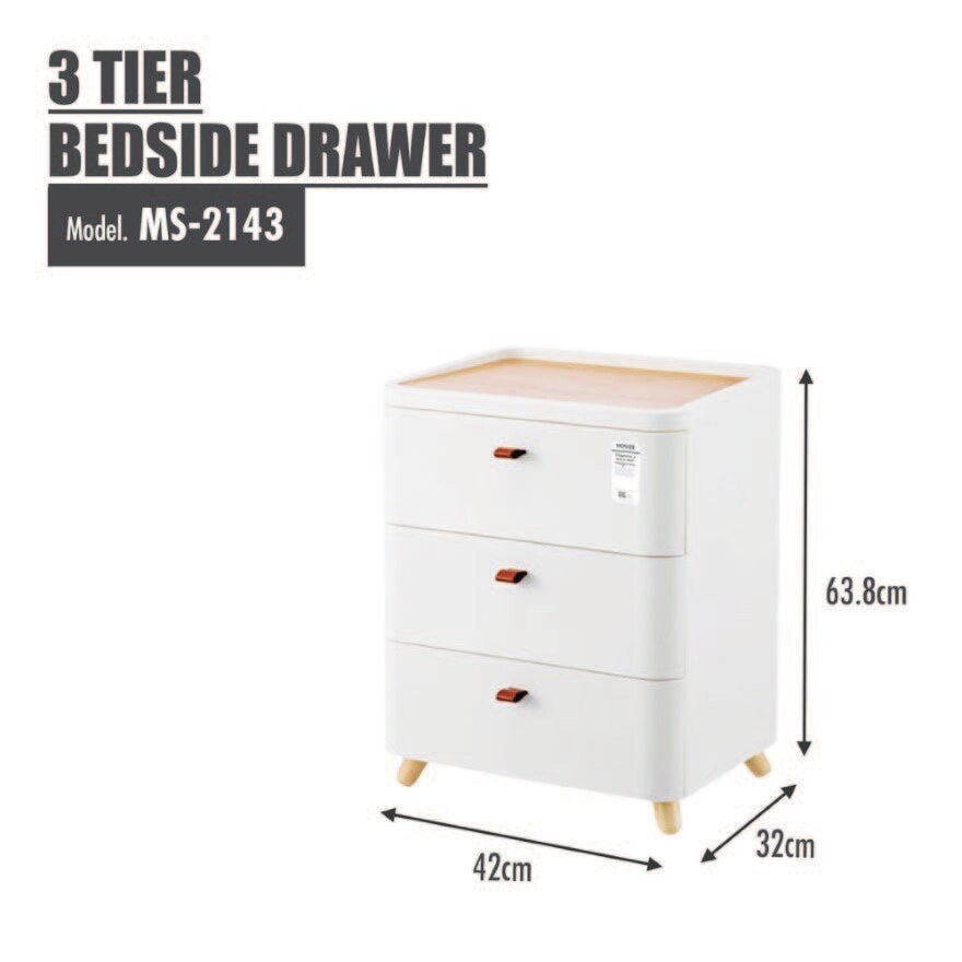 LIFE 3 Tier Bedside Drawer