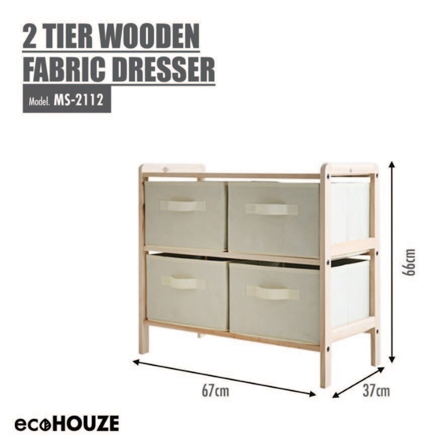 2 Tier Wooden Fabric Dresser 1s