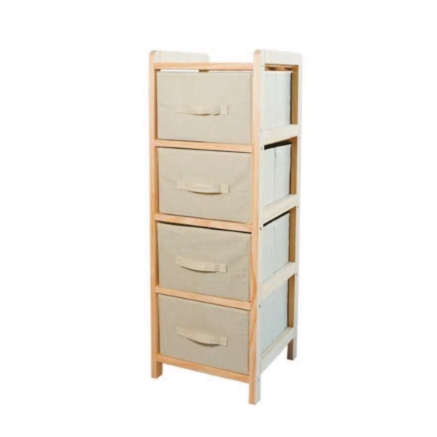 4 Tier Wooden Fabric Dresser 1s