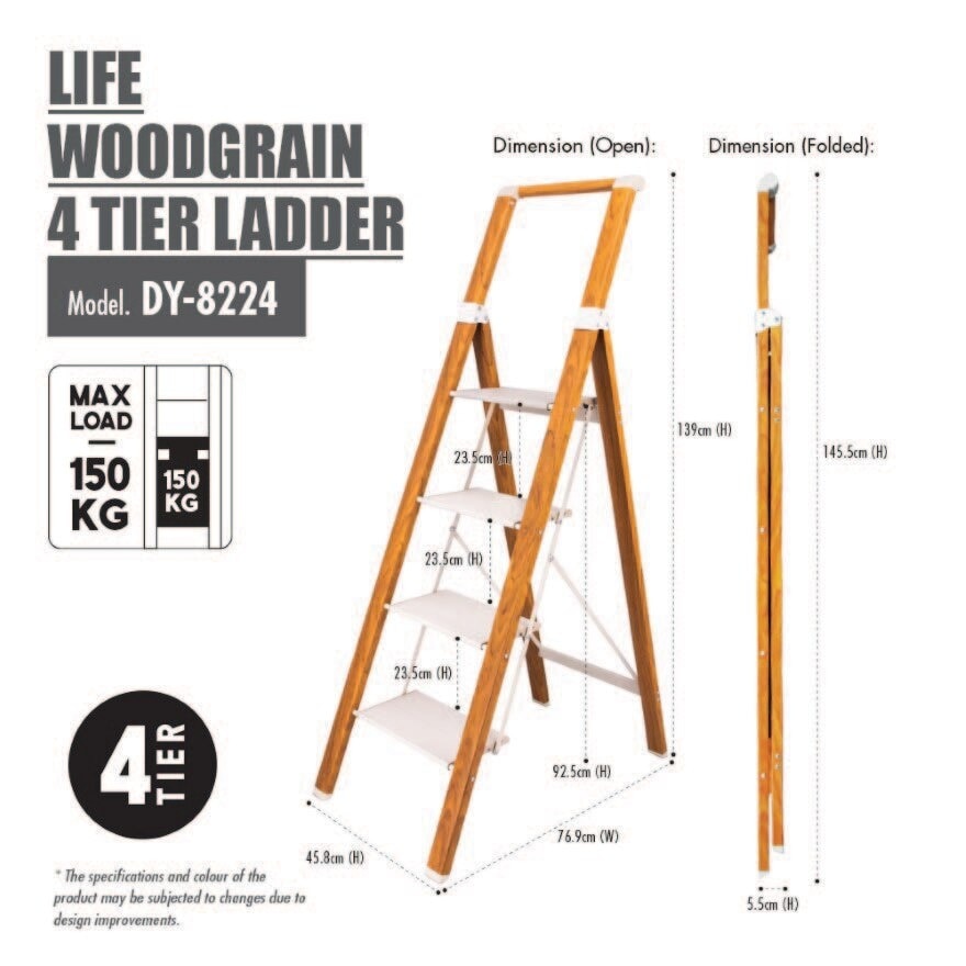 Woodgrain 4 Tier Ladder 1s