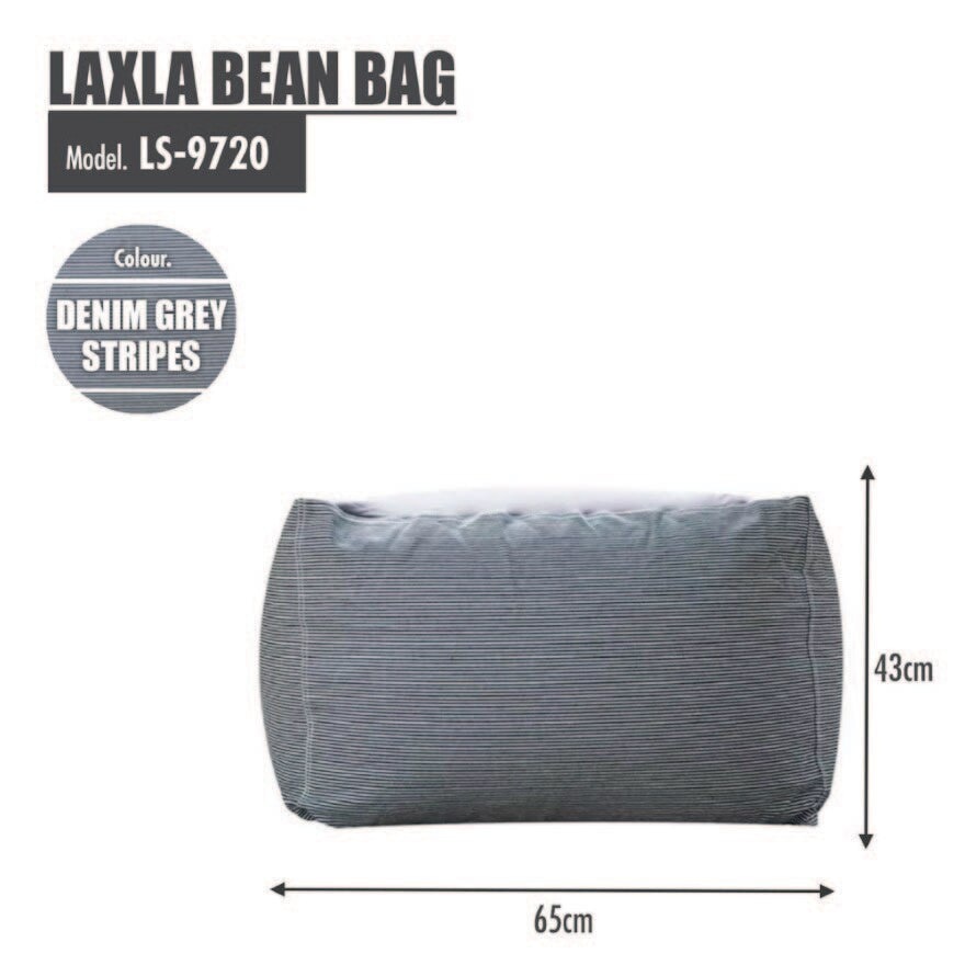 Laxla Bean Bag Denim Grey Stripes 1s