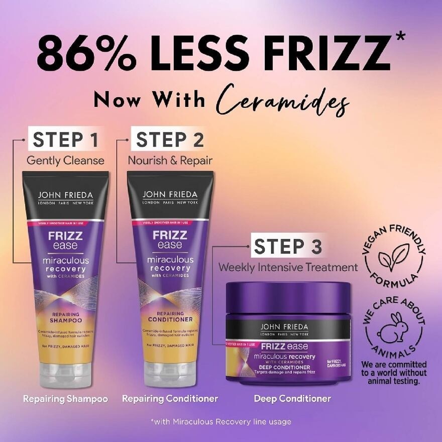 Frizz Ease Miraculous Recovery with Ceramides Deep Conditioner (For Frizzy Damaged Hair) 250ml