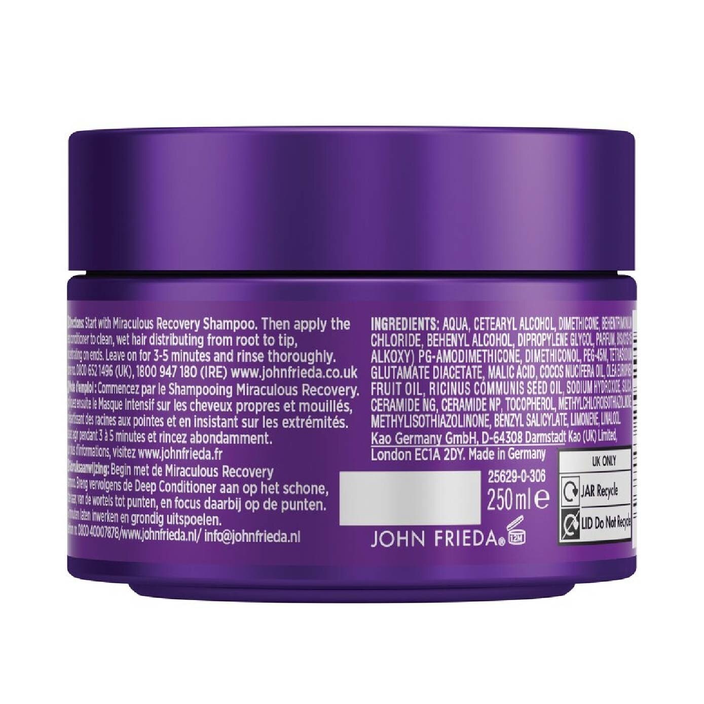 Frizz Ease Miraculous Recovery with Ceramides Deep Conditioner (For Frizzy Damaged Hair) 250ml