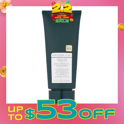 KRISTIN ESS HAIR Weightless Hydration Daily Scalp & Hair Mask (Hydrates + Rebalances Scalp) 200ml (Expiry: Jul`2026)