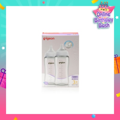 PIGEON Softouch 3 Nursing Bottle Twin Packset T Ester (For 3+ months) 300ml x 2s