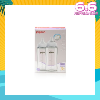 PIGEON Softouch 3 Nursing Bottle Twin Packset T Ester (For 3+ months) 300ml x 2s