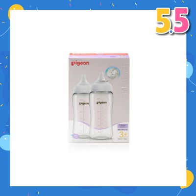 PIGEON Softouch 3 Nursing Bottle Twin Packset T Ester (For 3+ months) 300ml x 2s