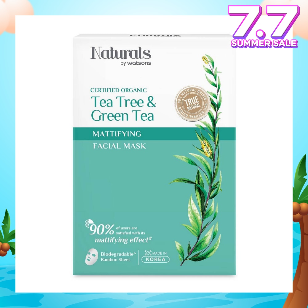 Certified Organic Tea Tree & Green Tea Mattifying Facial Mask 25ml x 5s