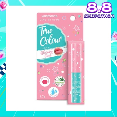 WATSONS True Colour Lip Balm Blooming Pink (Softens And Nourishes) 1.7g