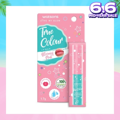 WATSONS True Colour Lip Balm Blooming Pink (Softens And Nourishes) 1.7g