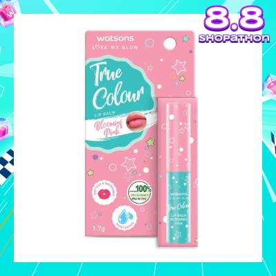 WATSONS True Colour Lip Balm Blooming Pink (Softens And Nourishes) 1.7g