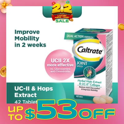 CALTRATE Joint Speed Dual Action with Herbal Hops Extract & UC-II® Collagen 42s