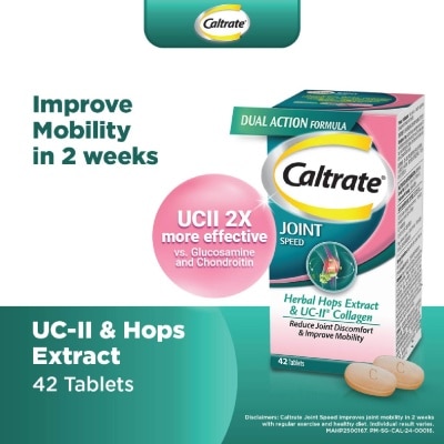CALTRATE Joint Speed Dual Action with Herbal Hops Extract & UC-II® Collagen 42s