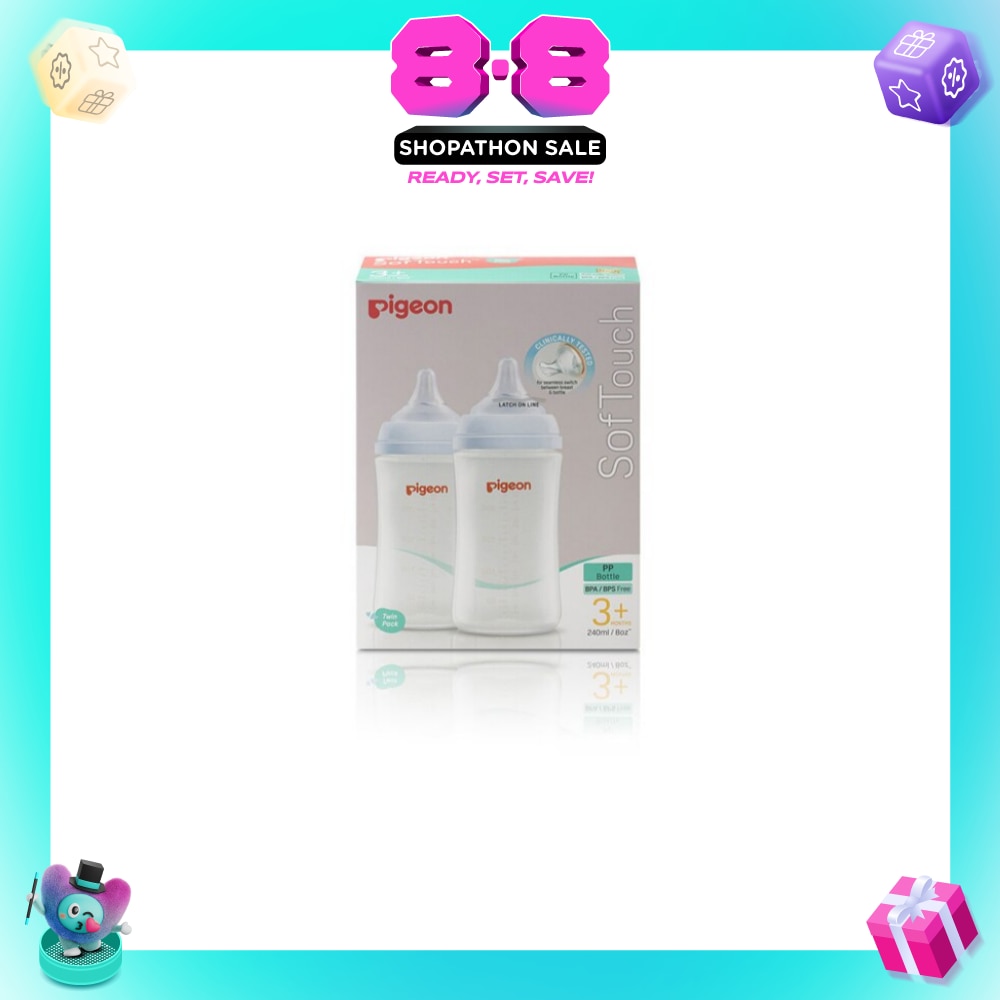 Softouch 3 Nursing Bottle PP Twin Packset (3+ months) 240ml x 2s