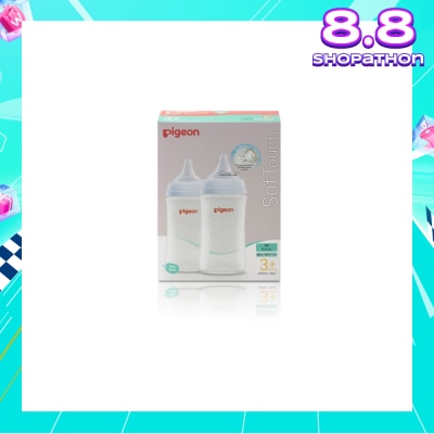 PIGEON Softouch 3 Nursing Bottle PP Twin Packset (3+ months) 240ml x 2s