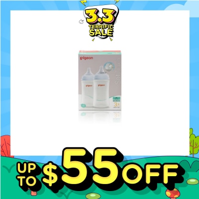 PIGEON Softouch 3 Nursing Bottle PP Twin Packset (3+ months) 240ml x 2s