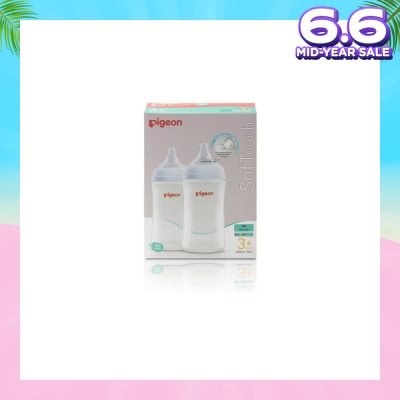 PIGEON Softouch 3 Nursing Bottle PP Twin Packset (3+ months) 240ml x 2s