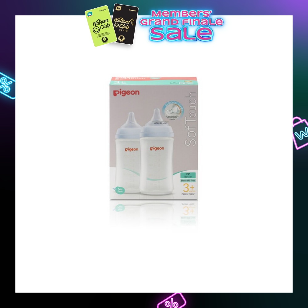 Softouch 3 Nursing Bottle PP Twin Packset (3+ months) 240ml x 2s