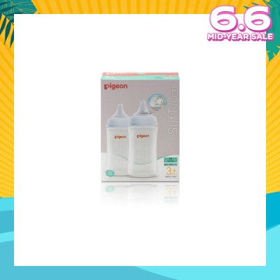 PIGEON Softouch 3 Nursing Bottle PP Twin Packset (3+ months) 240ml x 2s