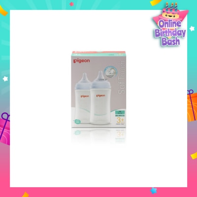 PIGEON Softouch 3 Nursing Bottle PP Twin Packset (3+ months) 240ml x 2s