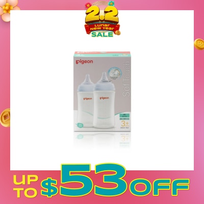 PIGEON Softouch 3 Nursing Bottle PP Twin Packset (3+ months) 240ml x 2s