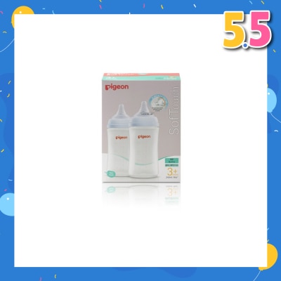 PIGEON Softouch 3 Nursing Bottle PP Twin Packset (3+ months) 240ml x 2s