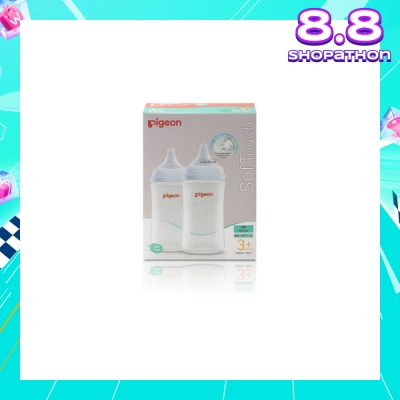 PIGEON Softouch 3 Nursing Bottle PP Twin Packset (3+ months) 240ml x 2s