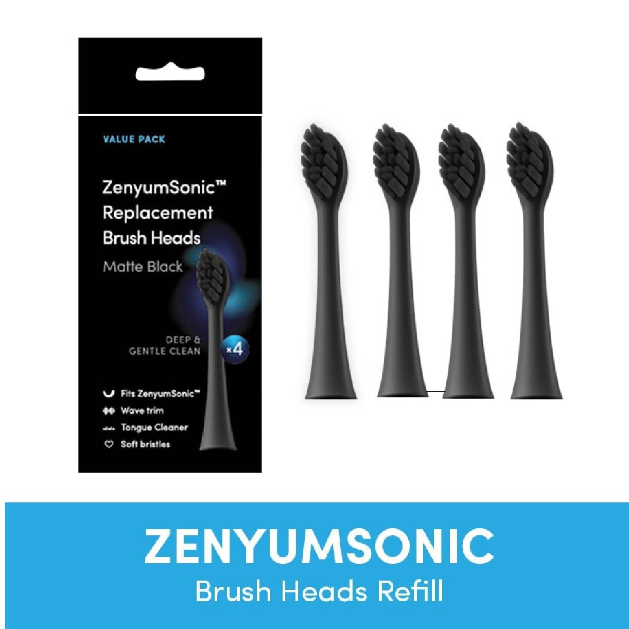 ZenyumSonic Brush Heads Matte Black 4s