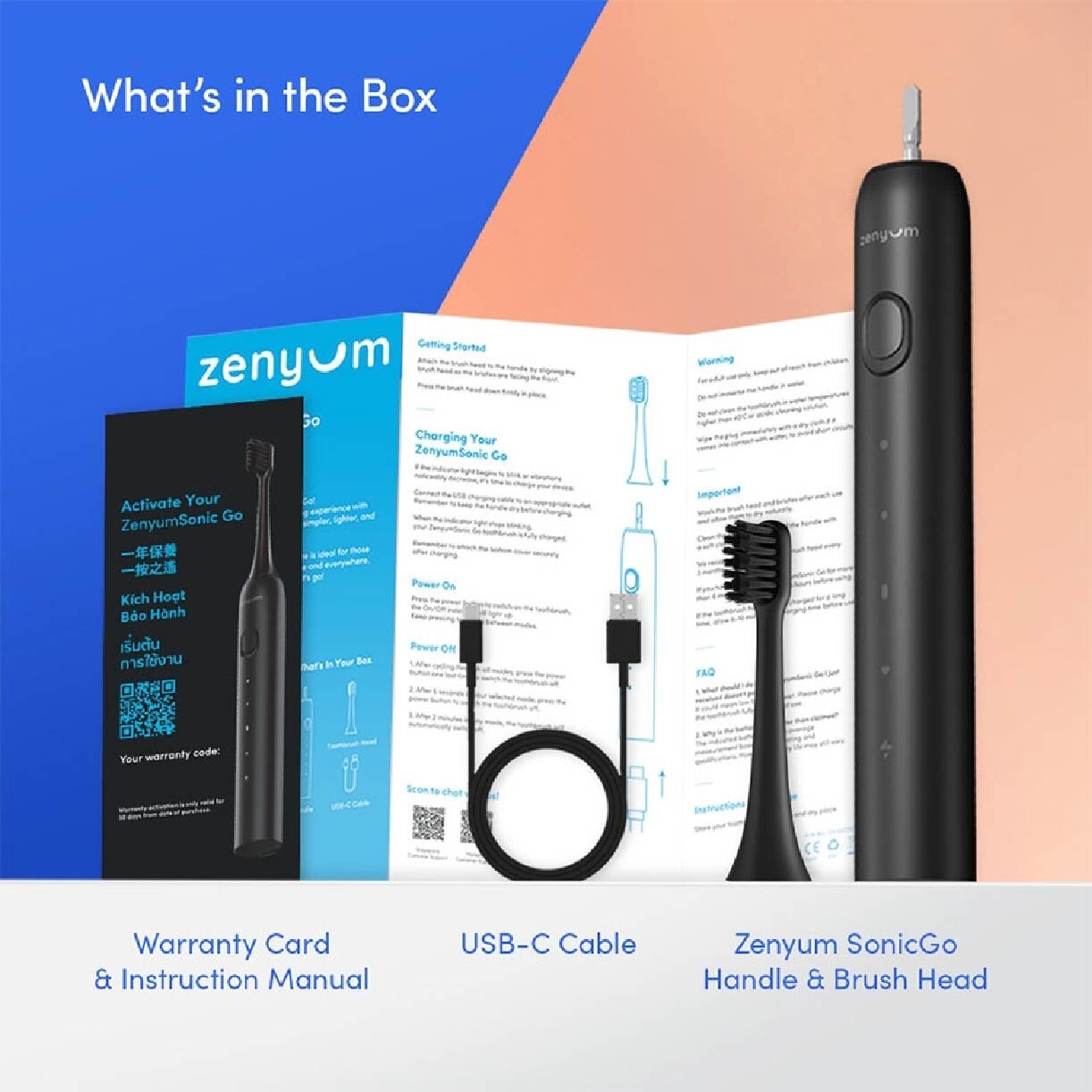 ZenyumSonic Go Travel Electric Toothbrush Black 1s