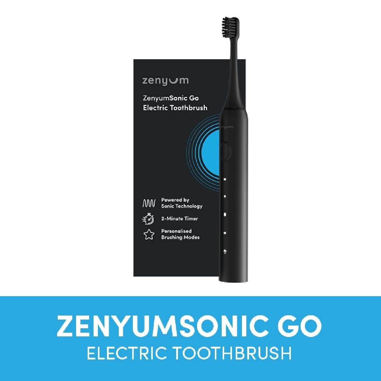 ZenyumSonic Go Travel Electric Toothbrush Black 1s